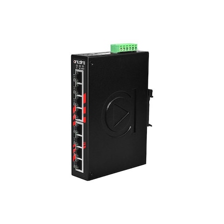 Antaira 8-Port Industrial PoE+ Unmanaged Ethernet Switch, w/8-10/100Tx (30W/Port) LNP-0800